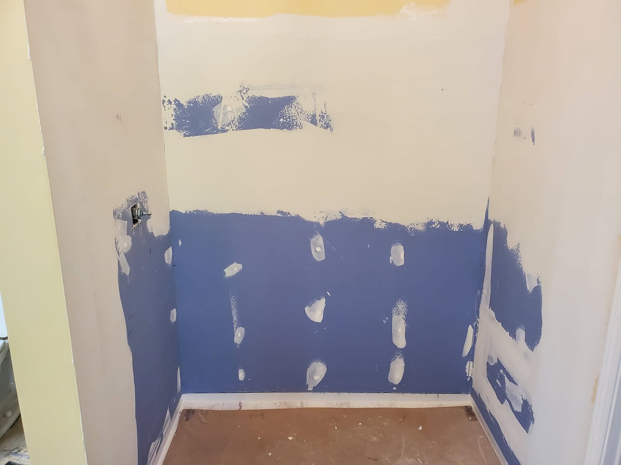Prep: Walls patched, sealed, and trued up
